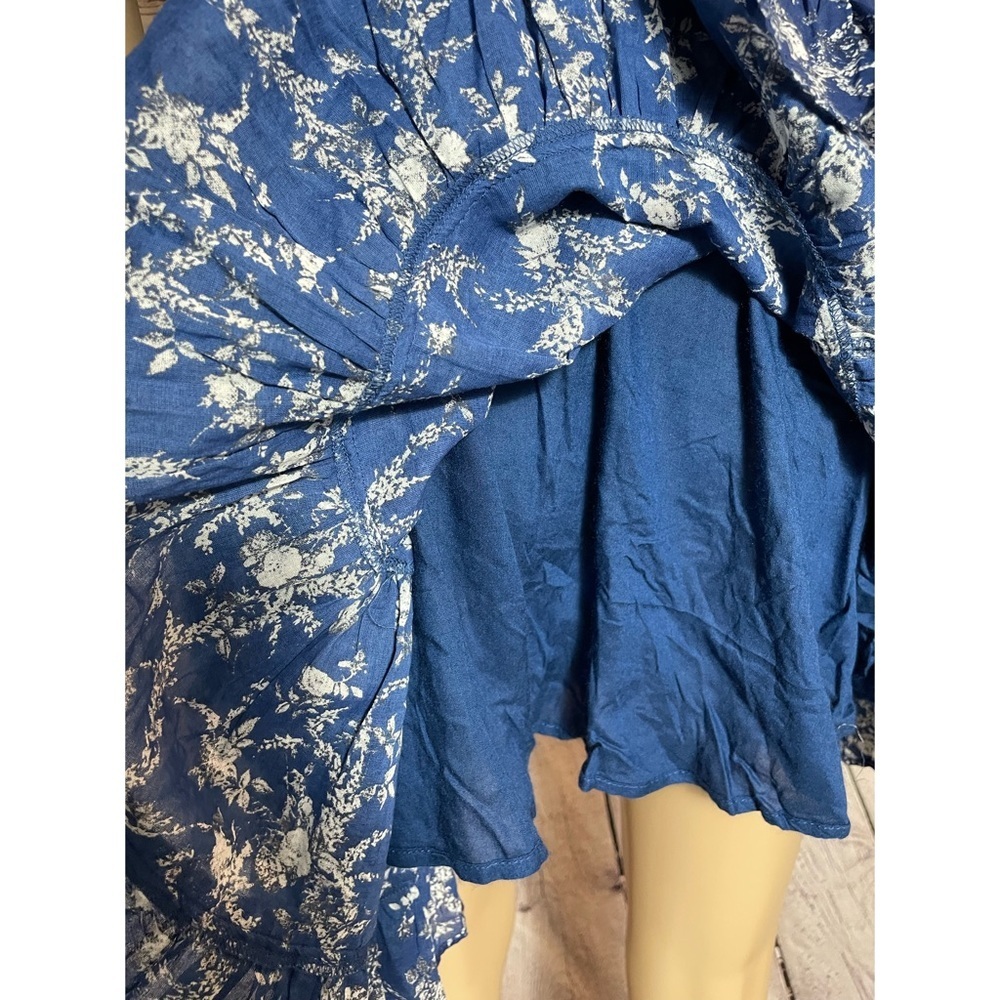 NWT New $128 Free People Dance on the Black Top Blue Floral Dress Size XS - Picture 10 of 15